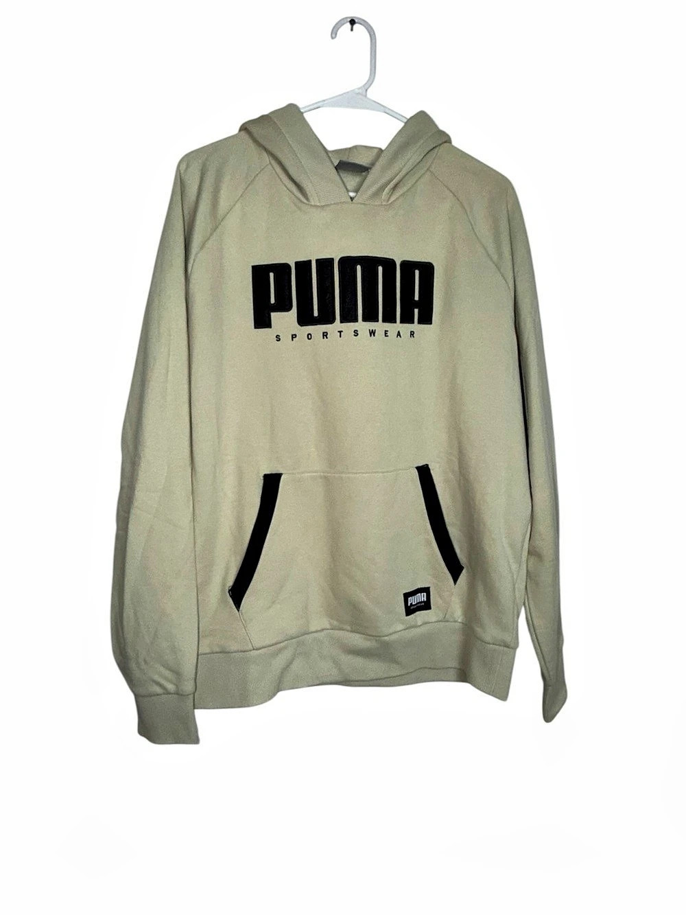 Puma Core Sportswear Logo Hoodie Pullover Green Large